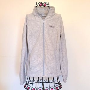 Columbia light grey zip up Fleece jacket